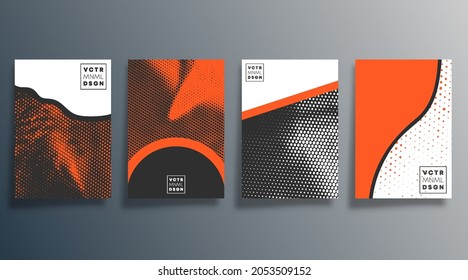 Minimal halftone design for flyer, poster, brochure cover, background, wallpaper, typography, or other printing products. Vector illustration.