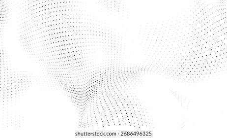Fundo abstrato de onda pontilhada de meio-tom mínimo para o modelo de impressão de banner do cabeçalho do site e a apresentação moderna da marca usam no tom branco