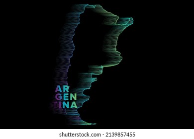 Minimal Halftone Gradients Argentina Map Poster perfect for Logo, Social Media Template, Banner, and T-Shirt