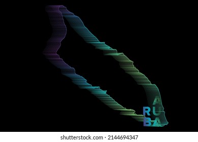 Minimales Halftone Gradients Aruba Map Poster perfekt für Logo, Vorlage in sozialen Medien, Banner und T-Shirt
