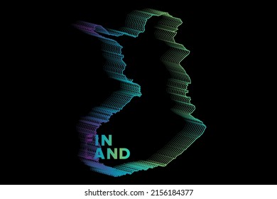 Minimal Halftone Gradients Finland Map Poster perfect for Logo, Social Media Template, Banner, and T-Shirt