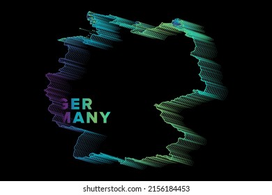 Afiche de mapa de Alemania para graduados mínimos de semitono perfecto para logotipos, plantillas de medios sociales, pancartas y camisetas