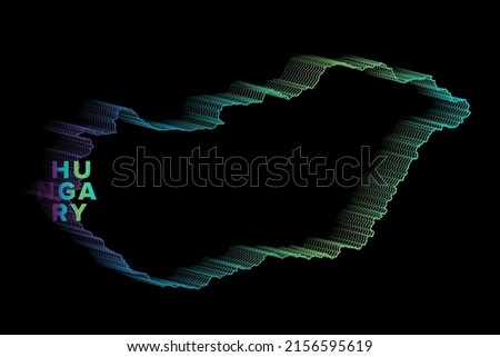 Minimal Halftone Gradients Hungary Map Poster perfect for Logo, Social Media Template, Banner, and T-Shirt