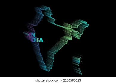 Minimal Halftone Gradients India Map Poster perfect for Logo, Social Media Template, Banner, and T-Shirt