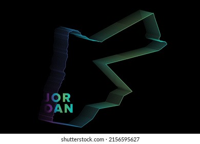 Minimal Halftone Gradients Jordan Map Poster perfect for Logo, Social Media Template, Banner, and T-Shirt