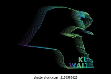 Afiche Mapa de Kuwait para graduados de media tonalidad mínimo perfecto para logotipo, plantilla de medios sociales, pancarta y camiseta