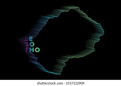 Minimal Halftone Gradients Lesotho Map Poster perfect for Logo, Social Media Template, Banner, and T-Shirt