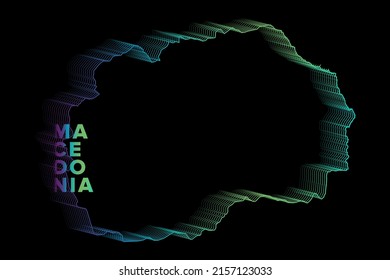 Minimal Halftone Gradients Macedonia Map Poster perfect for Logo, Social Media Template, Banner, and T-Shirt