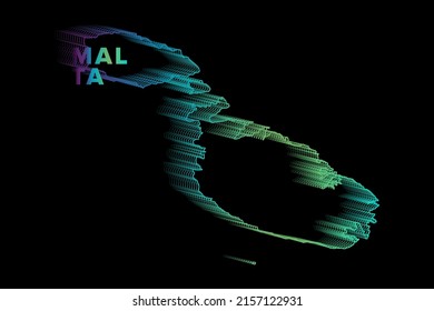 Minimal Halftone Gradients Malta Map Poster perfect for Logo, Social Media Template, Banner, and T-Shirt