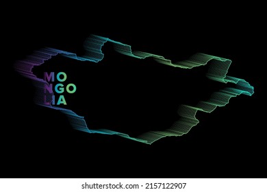Minimal Halftone Gradients Mongolia Map Poster perfect for Logo, Social Media Template, Banner, and T-Shirt
