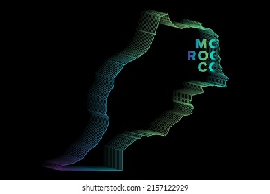 Mapa de Marruecos de graduados mínimos de semitono perfecto para logotipo, plantilla de medios sociales, pancarta y camiseta