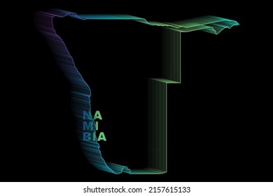 Minimal Halftone Gradients Namibia Map Poster perfect for Logo, Social Media Template, Banner, and T-Shirt