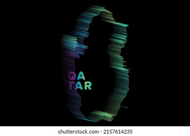 Minimal-Halftone-Gradienten-Katar-Kartenplakat perfekt für Logo, Vorlage in sozialen Medien, Banner und T-Shirt