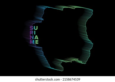 Minimal Halftone Gradients Suriname Map Poster perfect for Logo, Social Media Template, Banner, and T-Shirt