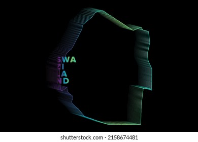 Afiche Mapa de Suazilandia para graduados mínimos de semitono perfecto para logotipos, plantillas de medios sociales, pancartas y camisetas