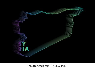 Afiche de mapa mínimo de semitono para graduados de Siria perfecto para logotipo, plantilla de medios sociales, pancarta y camiseta