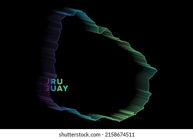 Minimal Halftone Gradients Uruguay Map Poster perfect for Logo, Social Media Template, Banner, and T-Shirt