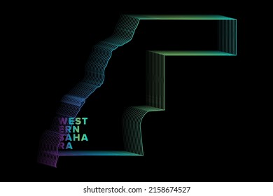 Minimal Halftone Gradients Western Sahara Map Poster perfect for Logo, Social Media Template, Banner, and T-Shirt