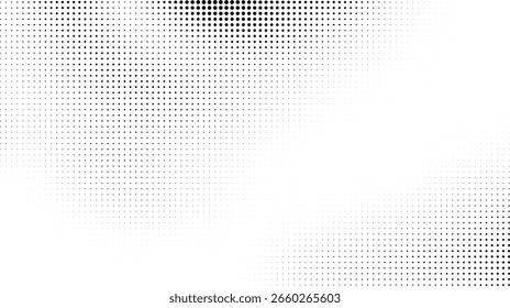 Fondo de textura de onda de semitono mínimo con patrón de punto de desvanecimiento en blanco y negro