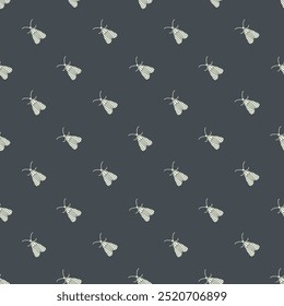 Minimal Halloween background with Butterfly moth. Seamless pattern