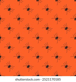 Minimal Halloween background with spiders. Seamless pattern