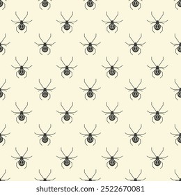 Minimal Halloween background with spiders. Seamless pattern