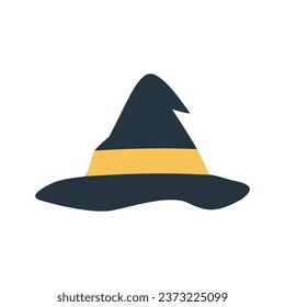 Minimal halloween witch hat vector illustration. Hat icon, logo, symbol, design element
