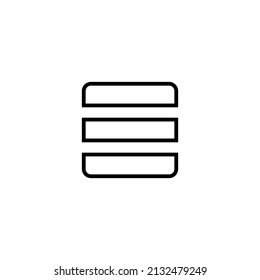 Minimal der Hamburger Menü Flat Icons. Menüsymbole Vektorgrafik von UI Design Elements. Interface Design Vektorsymbol des Hamburger Menüs. Website-Navigationssymbole für mobile App und Benutzeroberfläche.