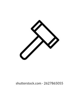 Minimal hammer icon in vector style. Perfect for repair, carpentry, construction tools, DIY projects, and building-themed designs.
