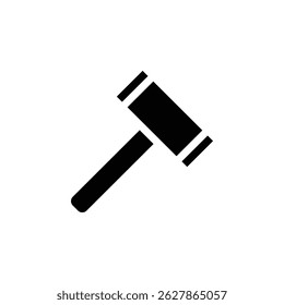 Minimal hammer icon in vector style. Perfect for repair, carpentry, construction tools, DIY projects, and building-themed designs.
