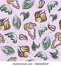 Minimal hand draw floral pattern, botanical vector design, bright flower and leaf wallpaper