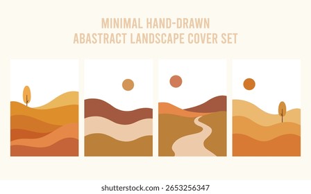 Minimal Hand Drawn Abstract Landscape Cover Set