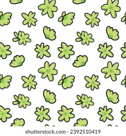 Minimal Hand drawn ditsy flower seamless pattern