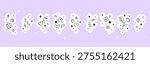 Minimal hand drawn doodle icon set in sticker style with hearts stars flowers sparkles swirls and abstract symbols vector elements for stationery social media scrapbooking packaging and design