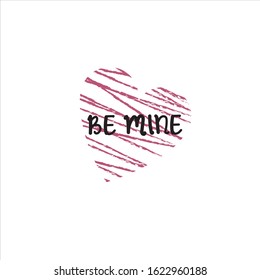 Minimal hand drawn hearts with lettering greeting card. Design elements for Valentines Day. Perfect for gift tags, greeting cards, etc.