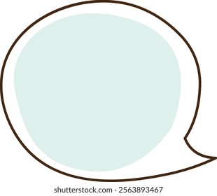 Minimal hand drawn speech bubble with soft colors. Vector Illustration.