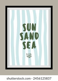 Minimal hand drawn vector dolce vita illustration with aesthetic quote in a poster frame. Matisse style illustrations.