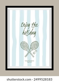 Minimal hand drawn vector dolce vita illustration with aesthetic quote in a poster frame. Art for greeting cards, wedding invitations, postcards, branding, logo design. Matisse style illustrations.	