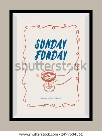 Minimal hand drawn vector dolce vita illustration with aesthetic quote in a poster frame. Art for greeting cards, wedding invitations, postcards, branding, logo design. Matisse style illustrations.	