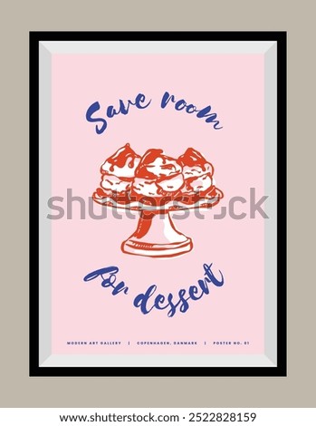 Minimal hand drawn vector Italian cuisine illustration with aesthetic quote in a poster frame.