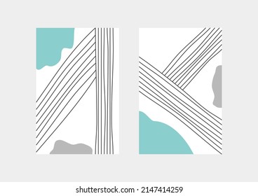 Minimal hand drawn white poster design with black lines and gray 
emerald spots.