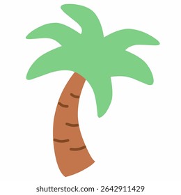 Um vetor desenhado à mão mínimo de uma palmeira tropical. Ideal para o verão, férias, praia, ou projetos com temática tropical. Ótimo para convites, cartazes ou impressões de vestuário.
