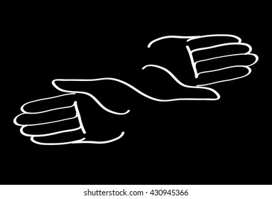 minimal hands together symbol vector 