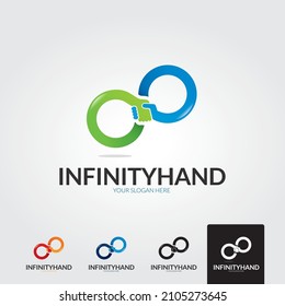 minimale Handshake-Infinfinelogo-Vorlage - Vektorgrafik 