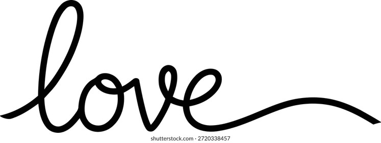 Minimal Handwritten Love Script Typography with Flowing Line Art Design