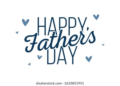 Minimal happy fathers day greeting card vector illustration. father's day typography banner, background, poster	
