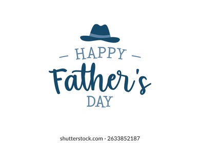 Minimal happy fathers day greeting card vector illustration. father's day typography banner, background, poster	