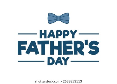 Minimal happy fathers day greeting card vector illustration. father's day typography banner, background, poster	