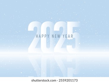 Minimal Happy New Year background with a snowy design