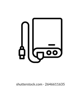 Símbolo de disco rígido mínimo que representa um dispositivo portátil de armazenamento de dados para sistemas de computação, backup e digitais